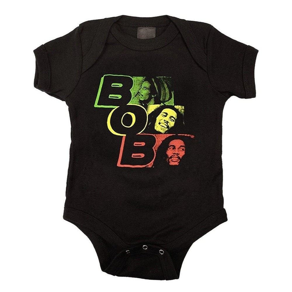 Bob Marley Baby Romper Rasta Trio Unisex Infant Black Snapsuit 24 Months NWT